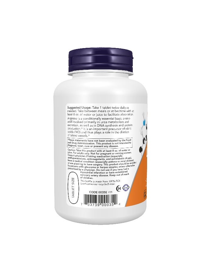 Now Foods L-Arginine, Double Strength 1000mg 120 Tablets - Image 3