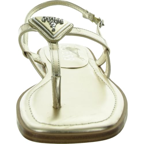 GUESS Women's Rainey Flat Sandal, Gold 710, 8 - Image 4