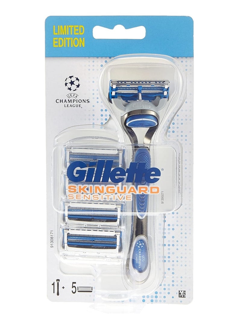 ماكينة حلاقة سكينجارد مزودة بمقبض مع 5 شفرات