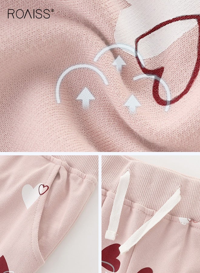 رويس بنطال رياضي للفتيات الصغيرات، بنطال رياضي مريح مع جيبين جانبيين، بنطال طويل برباط مع أساور عند الكاحل، مناسب للارتداء اليومي أو أي مناسبة - Image 4