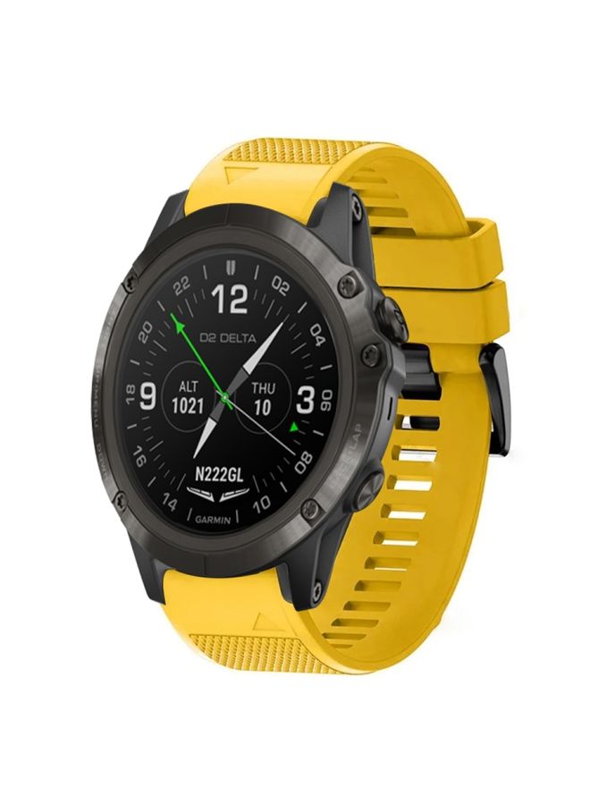 Replacement Strap For Garmin D2 Delta PX 26mm Quick Release Silicone Watch Band Yellow