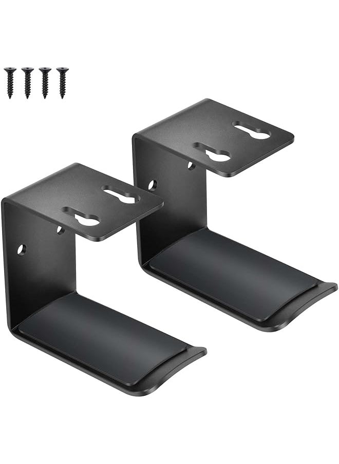 erorex - 2 Pcs Headphone Stand Under Desk Headphone Hanger 4 Pcs Screws Headphone Mount Hook With Silicone Pad Universal Headset Stand For Gaming Headset Cables Black - Image 1