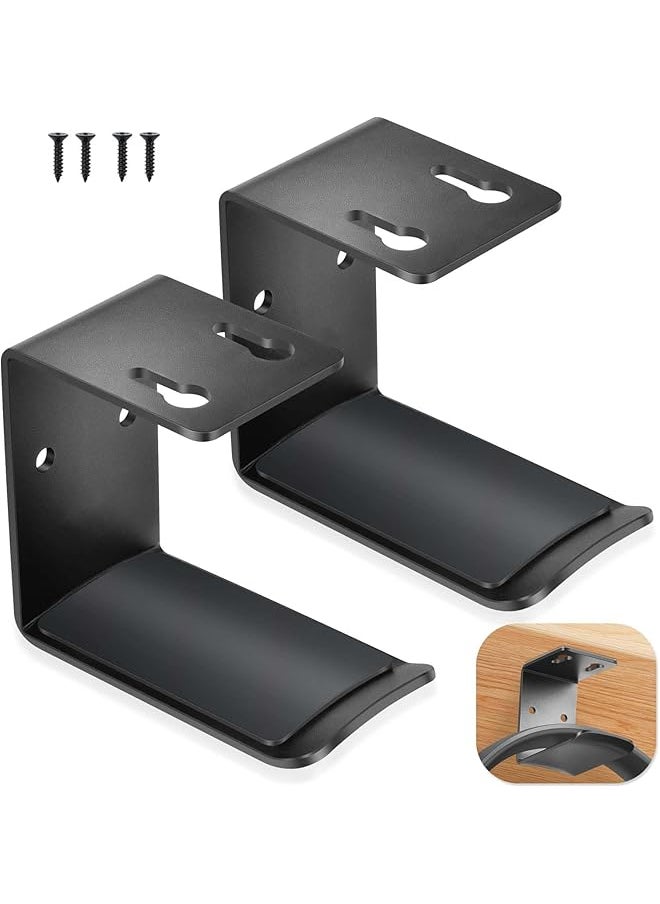 erorex 2 Pcs Headphone Stand Under Desk Headphone Hanger 4 Pcs Screws Headphone Mount Hook With Silicone Pad Universal Headset Stand For Gaming Headset Cables Black  - Image 1