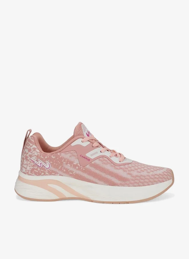 CAMPUS Campus Women's Running Sneakers – Mesh, Cushioned Midsole – Peach/Off White