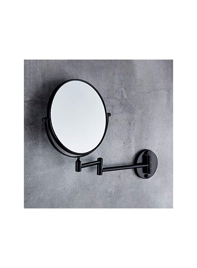 The Bros 8inch Round Mirror Double Sided with 3x Magnifying Mirror, Extendable Fodable 360° Rotatable No-drill, Bathroom Wall Mounted Swivel Shaving Cosmetic Makeup Vanity Mirror (Black) - Image 3
