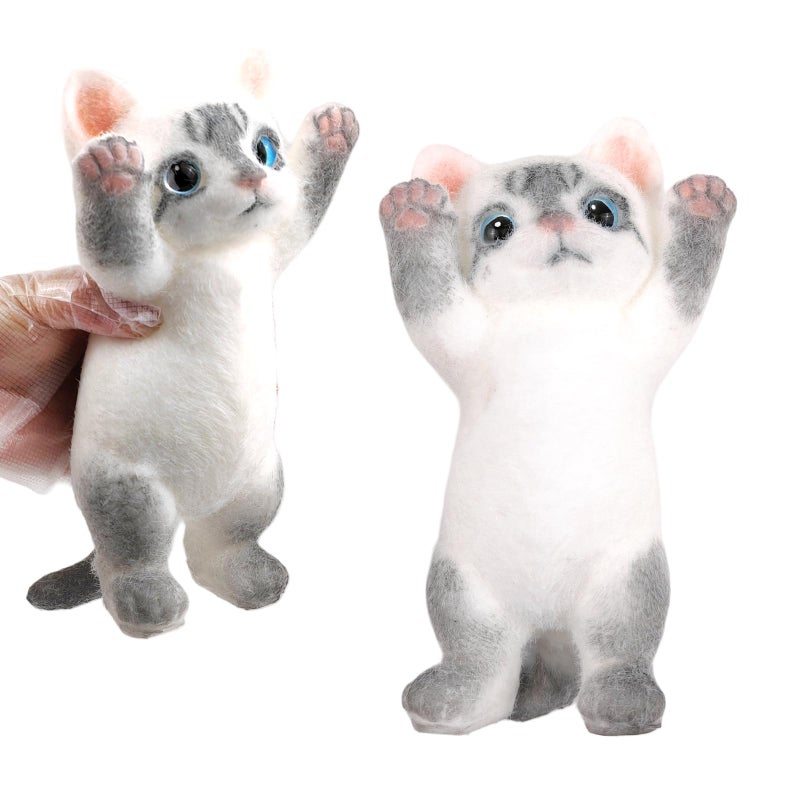 YVBBHE Big Hand Painted Cat Squishy ToysLarge Cute Ultra Soft Kitty Squeeze Fidget Toys for Stress Relief Kawaii Squishies Sticky Animal Toys for Adults KidsDecompression Sensory Balls Tabby - Image 3