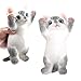 YVBBHE Big Hand Painted Cat Squishy ToysLarge Cute Ultra Soft Kitty Squeeze Fidget Toys for Stress Relief Kawaii Squishies Sticky Animal Toys for Adults KidsDecompression Sensory Balls Tabby - Image 2