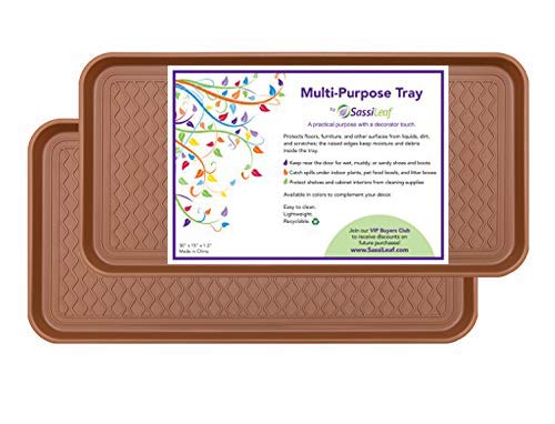 SassiLeaf MultiPurpose Tray in Decorator Colors  30 L x 15 W x 120 H Saddle Brown Set of 2