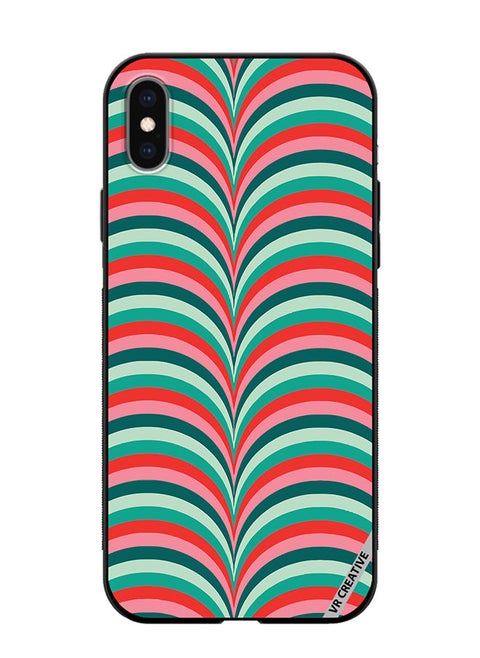 Protective Case Cover For Apple iPhone XS Max Strips Design Multicolour