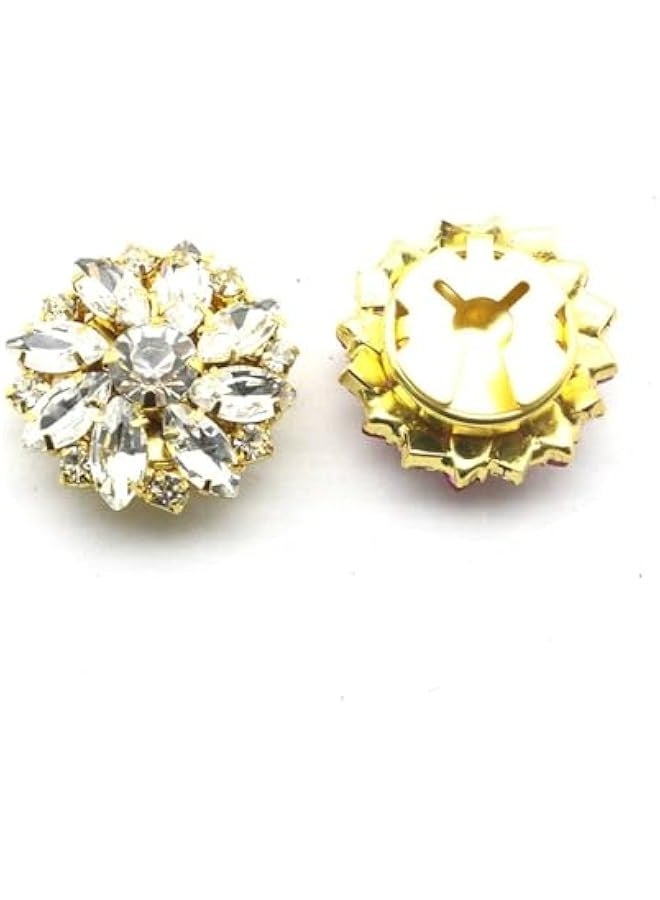 Rhinestone on Covers, on Covers for Women Blouses, Detachable Shirt on Clips ons Jewelry, Crystal Fancy ons for Clothing Decorative ons for Crafting, DIY (12PCS) R - Image 1