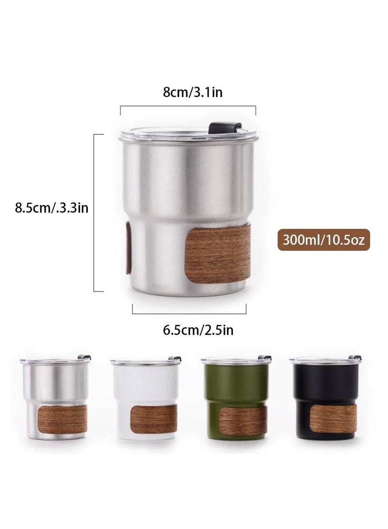 AROAQ Stainless Steel Coffee & camping Mug 300ml with Lid Portable Heat Resistant Suitable for outdoor picnic camping fishing - Image 2