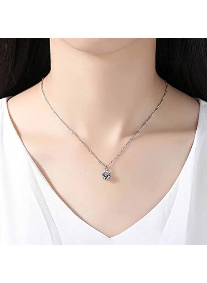 Bukela 5-Piece 6Claw Zircon Jewelry Set - Pendant+Necklace+Earrings+Ring+Bracelet for Women Girls, Elegant Party Wedding Daily Accessory & Perfect Gift - Image 2