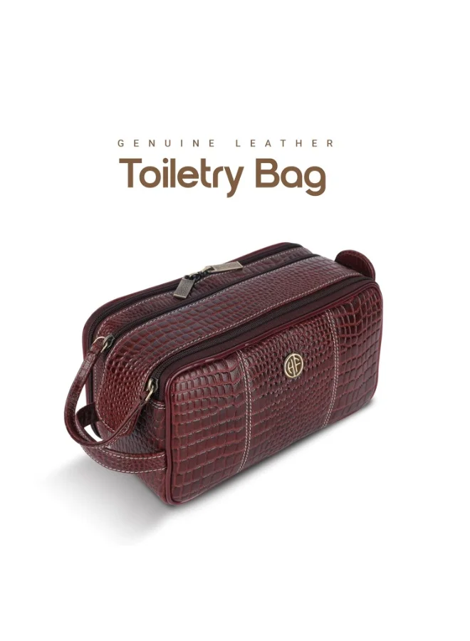 HAMMONDS FLYCATCHER Leather Travel Organizer Pouch - Toiletry Bag for Men and Women Cosmetic Organizer Bag, Shaving Kit Bag for Men Toiletry Pouch for Men with Multiple Pockets