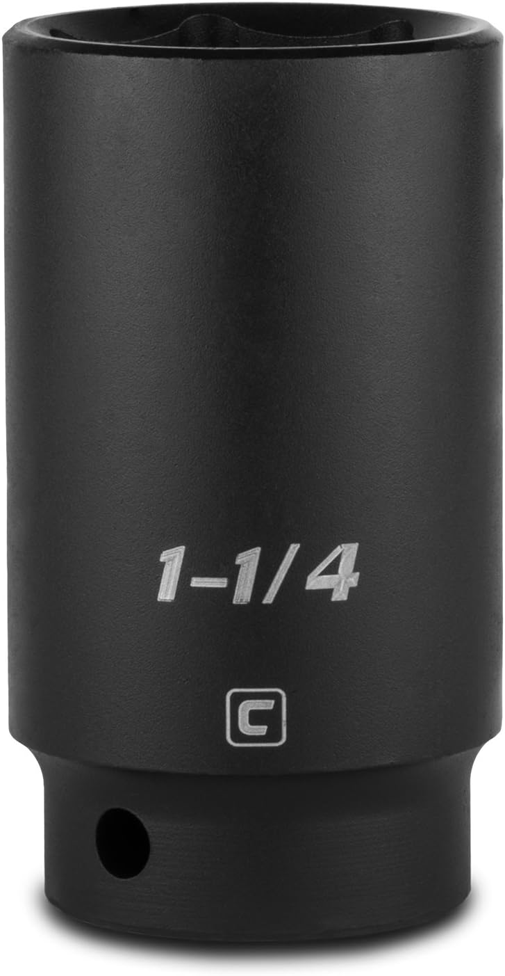 Capri Tools Deep Impact Socket, 1/2-Inch Drive, 6-Point, SAE (1-1/4-Inch) - Image 1
