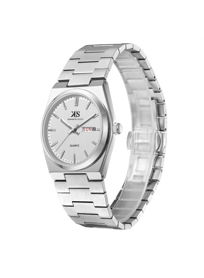 KENNETH SCOTT Men's Stainless Steel Analog Watch K24011-SBSW - 40 mm