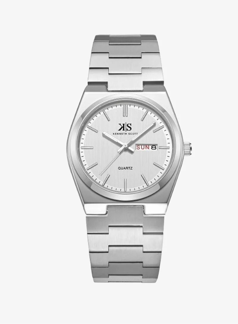 Kenneth Scott  Men's Stainless Steel Analog Watch K24011-SBSW - 40 mm for Men | Best Price UAE