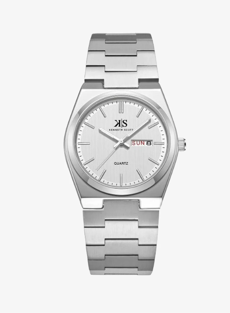 Kenneth Scott  Men's Stainless Steel Analog Watch K24011-SBSW - 40 mm for Men | Best Price UAE