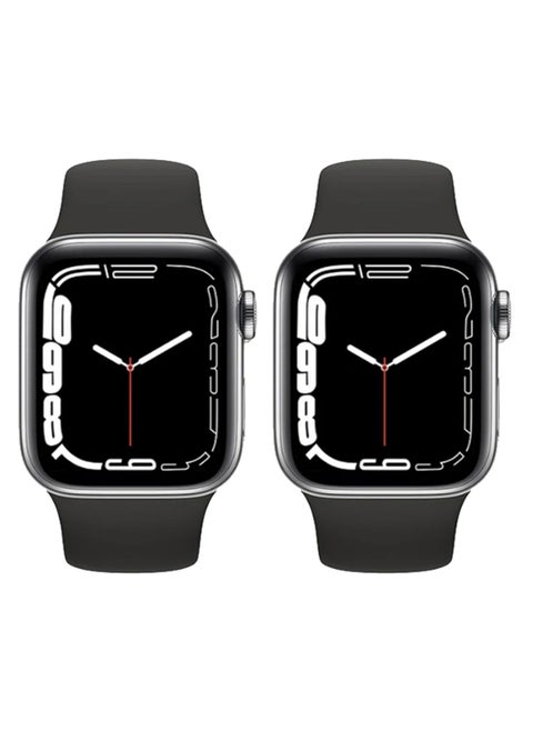 BSNL Unisex Smart Watch X  2 PCS GPS Smart watch Always On Display Body Temperature BT Call NFC For IOS Android - Black