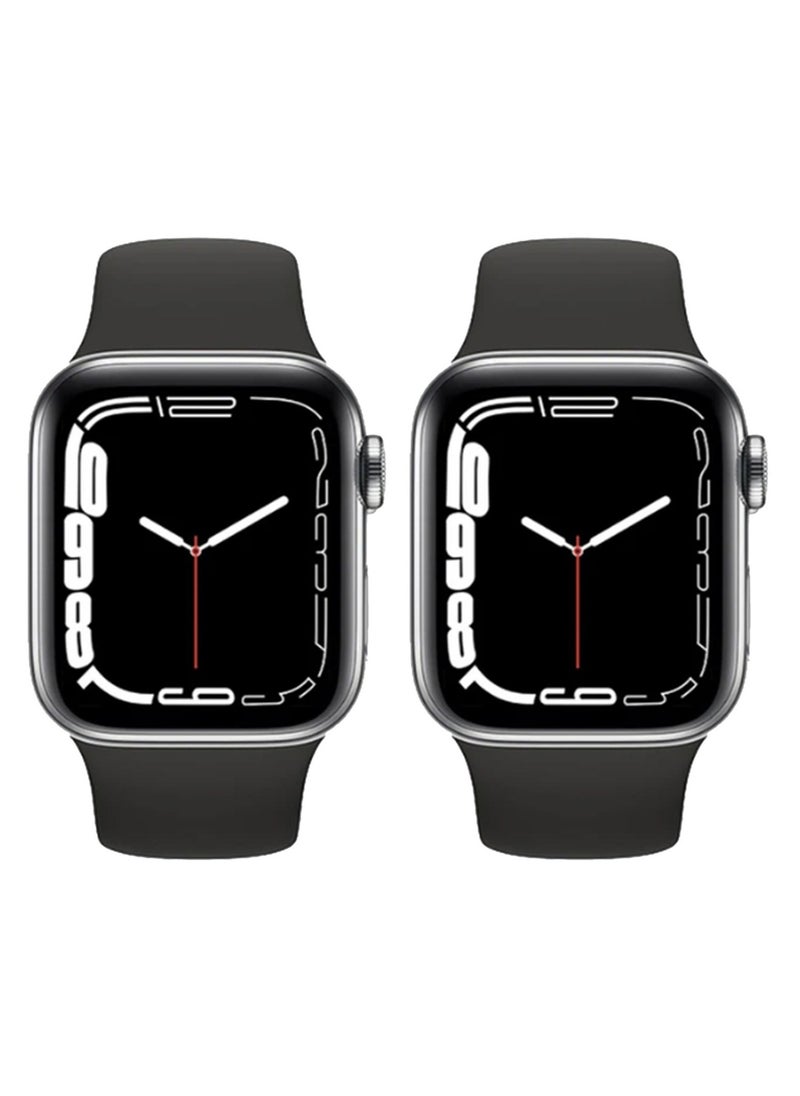 BSNL - BSNL Unisex Smart Watch X  2 PCS GPS Smart watch Always On Display Body Temperature BT Call NFC For IOS Android - Black - Image 1