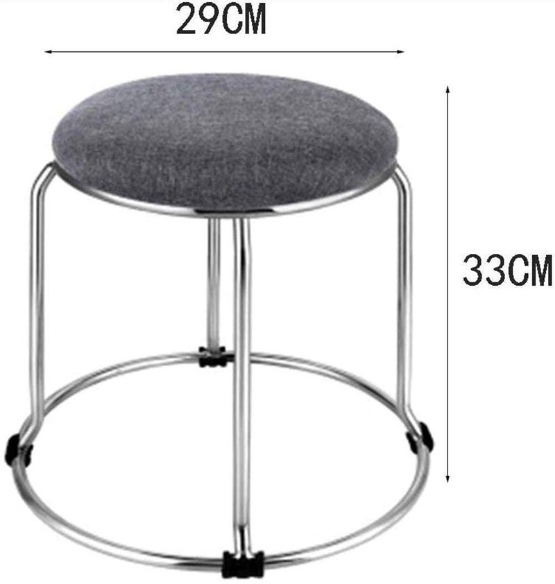 INDIAN DECOR INDIAN DECOR 55992 Furniture Change of Shoes Stool Coffee Table Bench Folding Low Stool Round Stool Made of Solid Steel Stools Black  - Image 2