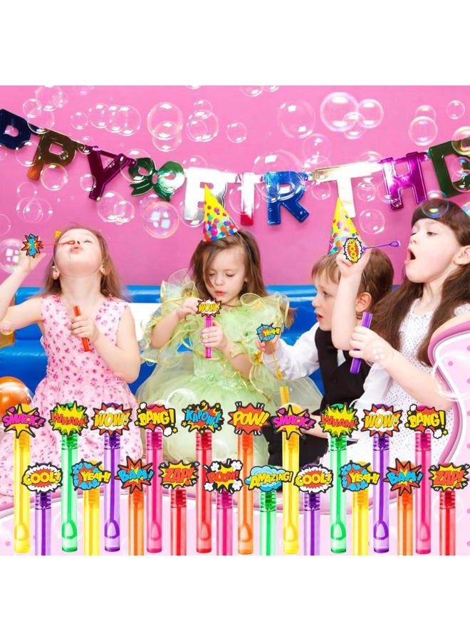 MDNHIO Hero Party Favors for Kids – 24PCS POW BAM ZAP Bubble Wands, Great for Birthday Supplies, Piñata Fillers, Goodie Bags & Classroom Rewards - Image 2