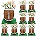 Rossesay 8 Pcs 12 Inches Football Table Centerpiece Paper Lantern with 8 Pcs Fake Grass Squares Soccer Centerpiece Decoration Set Paper Sports Ball Lantern Faux Grass Turf PatchFootball - Image 2