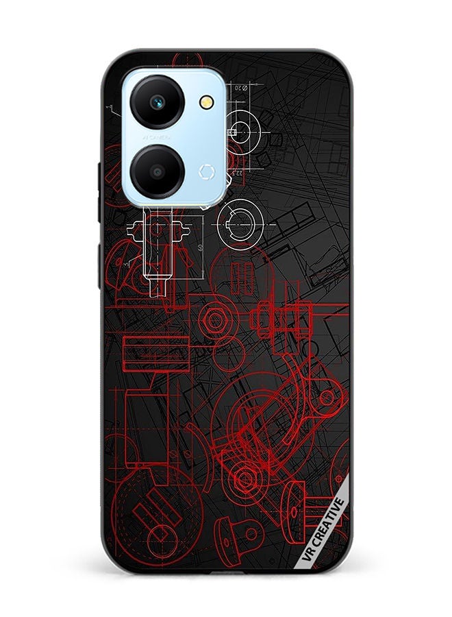 VR CREATIVE Protective Case Cover For Honor Play7T Industrial Abstract Design Multicolour - Image 1
