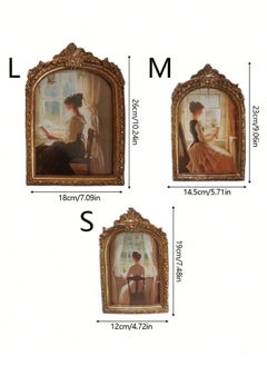 Generic Vintage Carved Wooden Photo Frame – Classic Retro Design with Ornamental Arch, Perfect for Tabletop or Wall Display, Elegant Gift for Home Decor and Special Memories (Random Photo Paper Included)  - Image 4