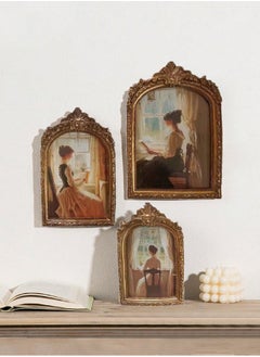 Generic Vintage Carved Wooden Photo Frame – Classic Retro Design with Ornamental Arch, Perfect for Tabletop or Wall Display, Elegant Gift for Home Decor and Special Memories (Random Photo Paper Included)  - Image 3