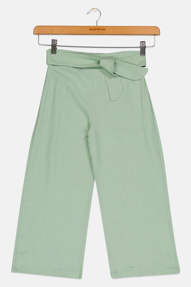 KOTON Kids Girl Plain Pants, Mint Green - Image 2