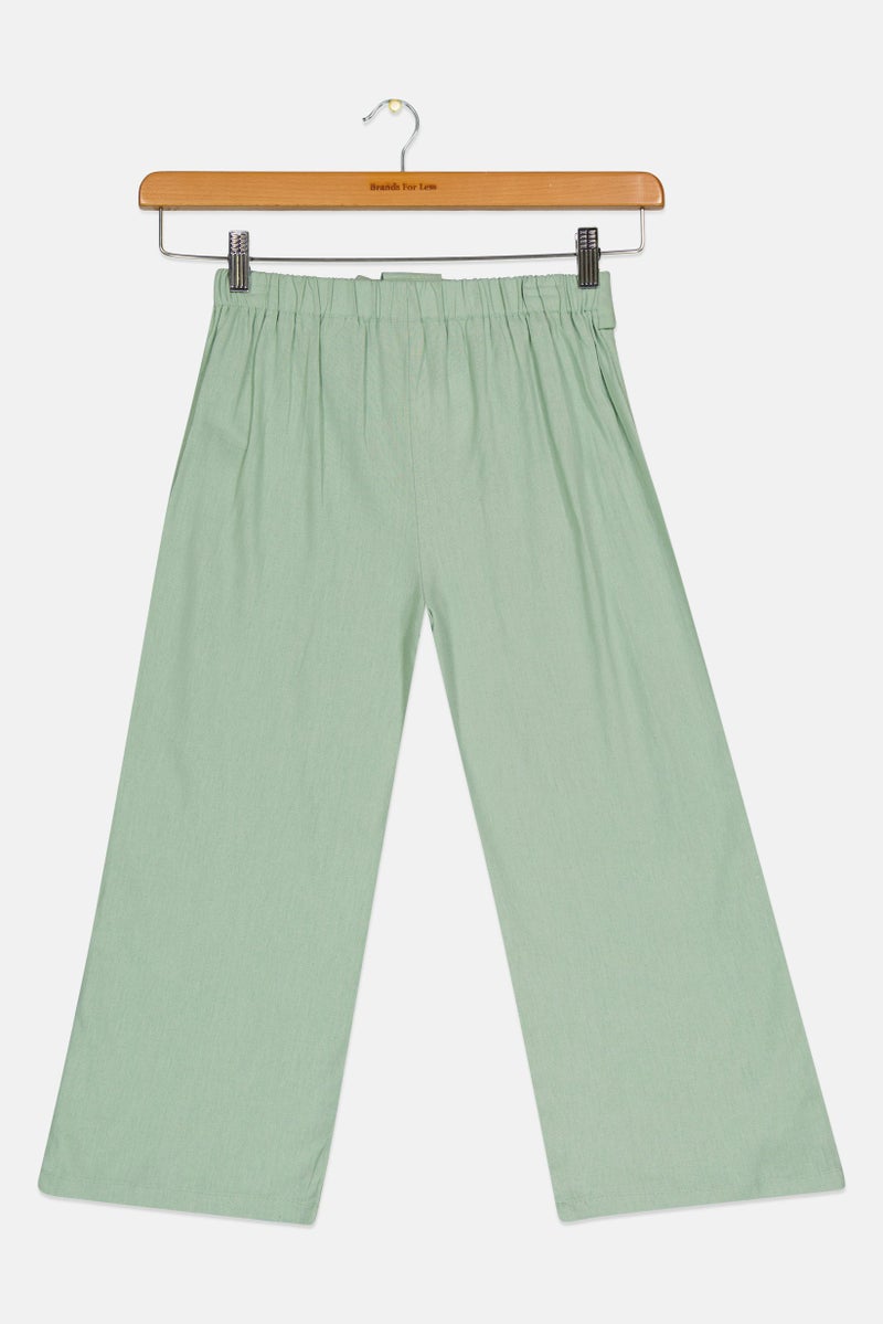 KOTON Kids Girl Plain Pants, Mint Green - Image 3