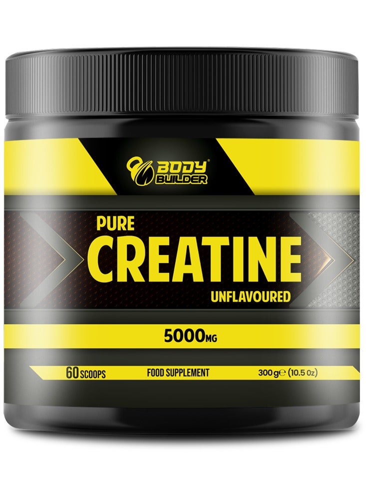 Body Builder Creatine Monohydrate 5000mg, Enhance Muscle Power and Strength, Suitable for vegan, Unflavoured, 60 Servings 300 gm - Image 1