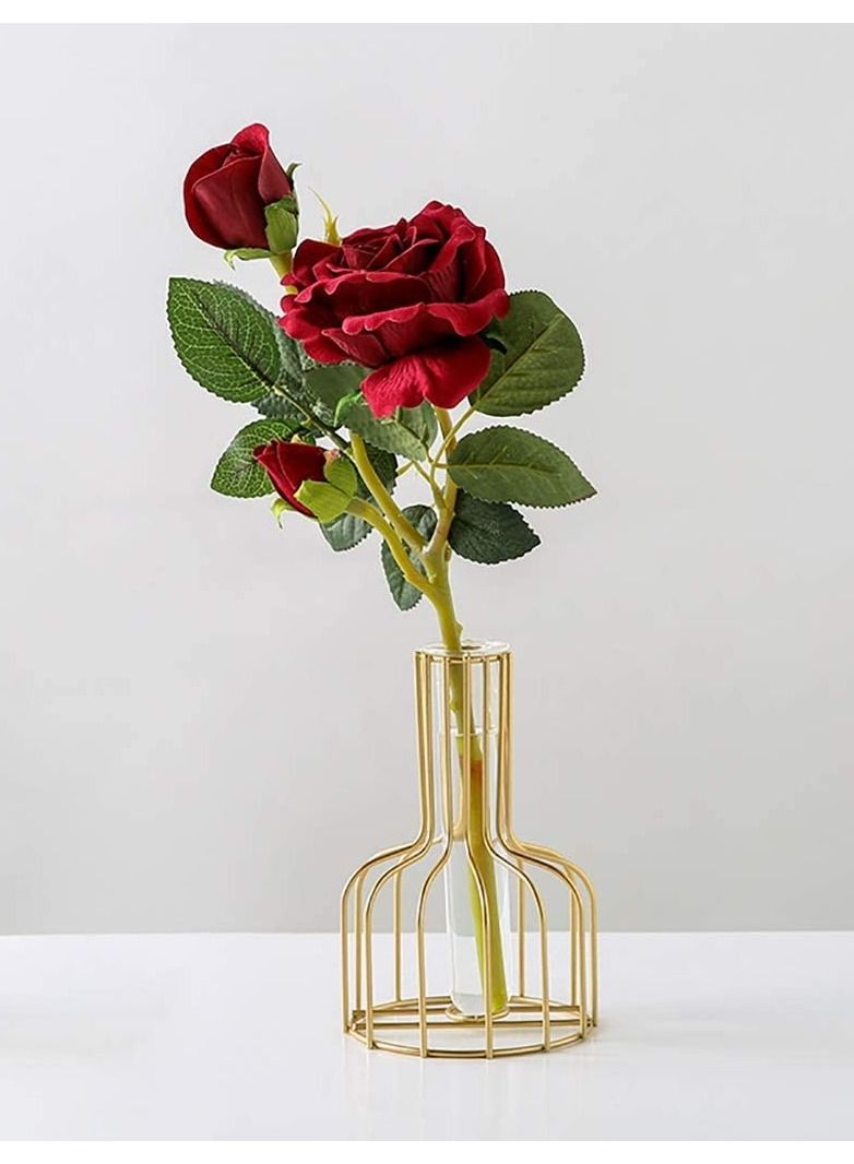 BLOOMING TIME Metallic Flowers Bottle Vase Golden - Image 4