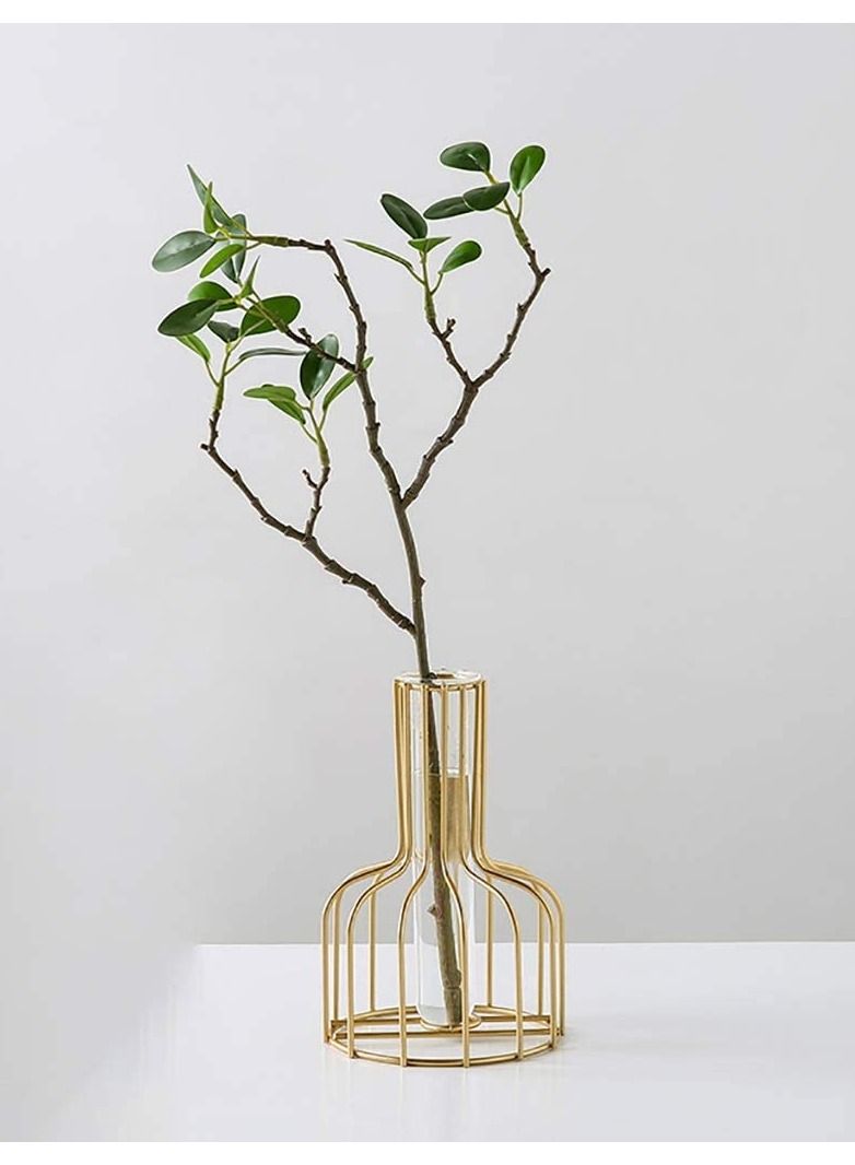 BLOOMING TIME Metallic Flowers Bottle Vase Golden - Image 5