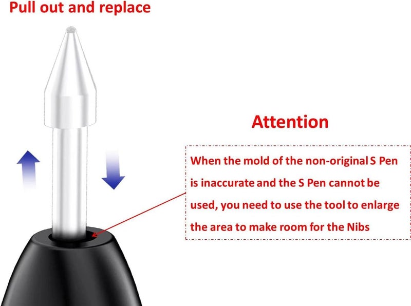 Sounce Stylus Pen Nib Replacement Nibs for Samsung S Pen Refill Tool Set Compatible with Spen Tab S6 S7+ Lite Note10 Note20 Nib Tip (Stylus Pen Not Included) - White - Image 3