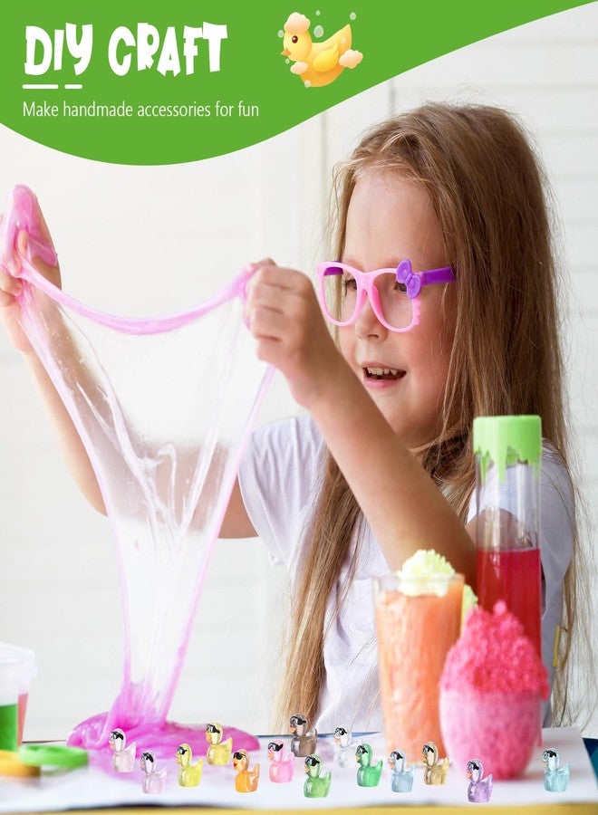 Junkin 700 Pcs Mini Resin Duck Glowing in The Dark Little Tiny Ducks Miniature Figures Dollhouse Ornament Potted Plants Cake Decoration DIY Craft Charms for Party Toys Favors 14 Colors - Image 4