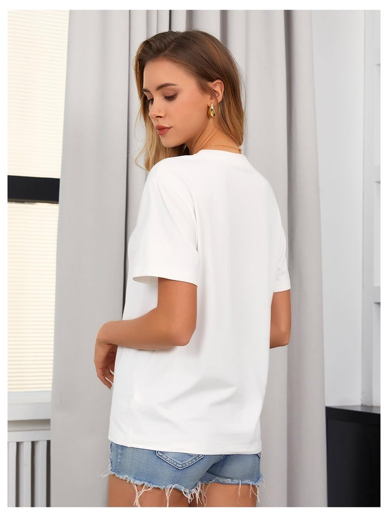 SweatyRocks Women's Lemon Shirts Letter Fruit Printed Graphic Tees Short Sleeve Casual T-Shirt White Small - Image 2