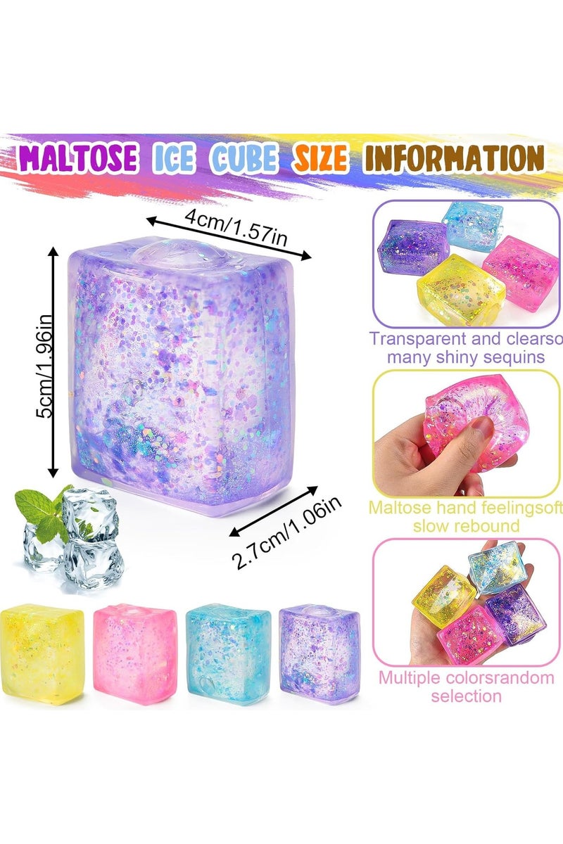 4Pcs Ice Cube Ball Sensory Toys Set, Party Favors Squeeze Kids Toys, Interesting and Fun Arm Exercises Ball for Special Needs and Office - Image 2