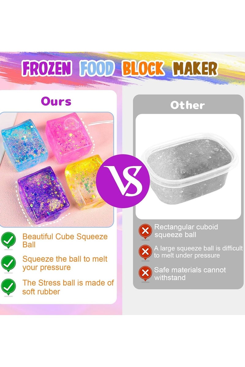 4Pcs Ice Cube Ball Sensory Toys Set, Party Favors Squeeze Kids Toys, Interesting and Fun Arm Exercises Ball for Special Needs and Office - Image 3