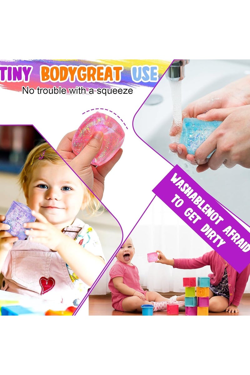 4Pcs Ice Cube Ball Sensory Toys Set, Party Favors Squeeze Kids Toys, Interesting and Fun Arm Exercises Ball for Special Needs and Office - Image 4