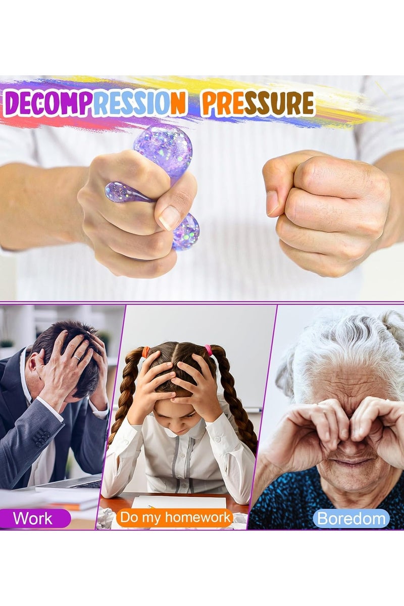 4Pcs Ice Cube Ball Sensory Toys Set, Party Favors Squeeze Kids Toys, Interesting and Fun Arm Exercises Ball for Special Needs and Office - Image 5