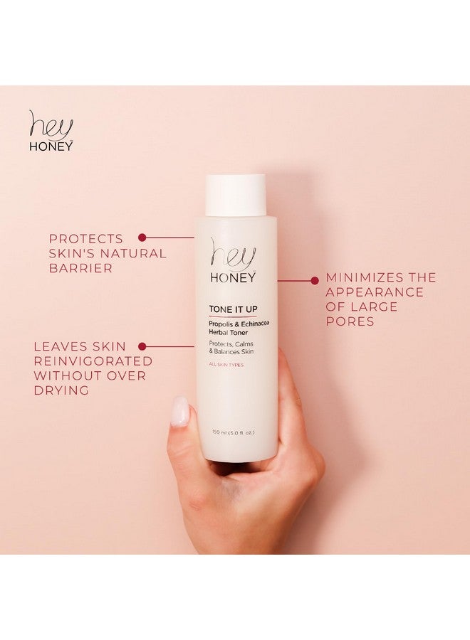 Hey Honey Skincare Tone It Up Propolis & Echinacea Water Herbal Face Toner | Effective 3-In-1 Moisturizing, Soothes & Protects | Deep Pores Skin Ph Balance | 5.0 Oz. - Image 2