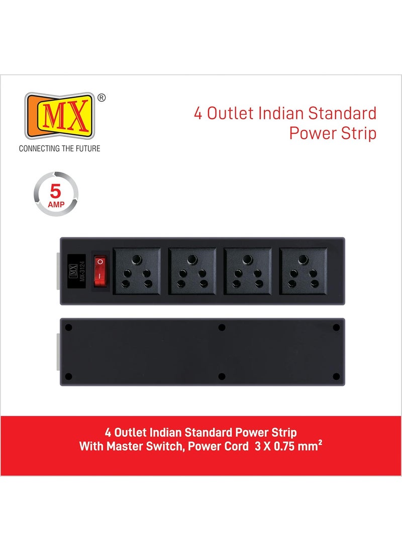 MX MX Extension Board 4 Outlet Indian Socket 1500W 5 AMP Socket with Power Cord 15 Mtr Cord  - Image 2
