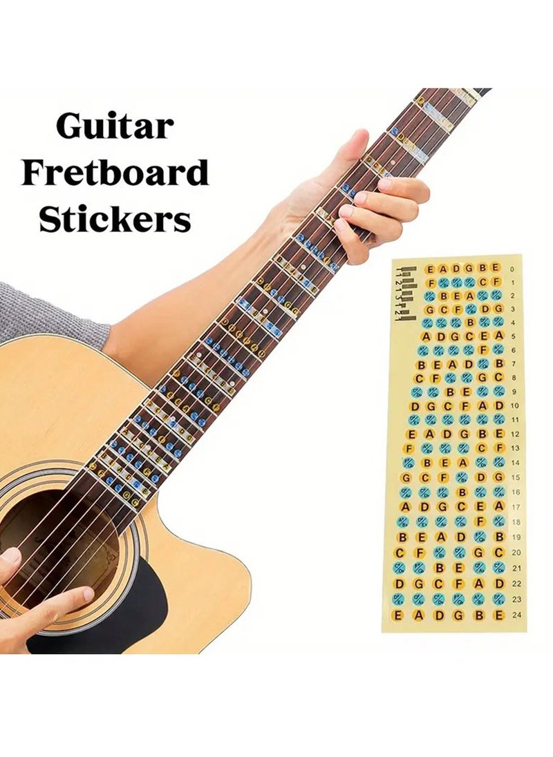 Mike Music Guitar Fretboard Stickers, Guitar Fret Coded Note Decals, Fingerboard  Markers Frets Map Sticker for Beginner Learner Practice Fit Aacoustic Guitar, Bass Guitar, Electric Guitars  - Image 3
