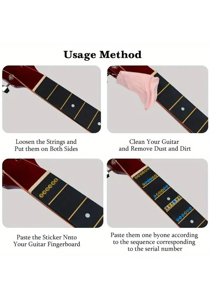 Mike Music Guitar Fretboard Stickers, Guitar Fret Coded Note Decals, Fingerboard  Markers Frets Map Sticker for Beginner Learner Practice Fit Aacoustic Guitar, Bass Guitar, Electric Guitars  - Image 4