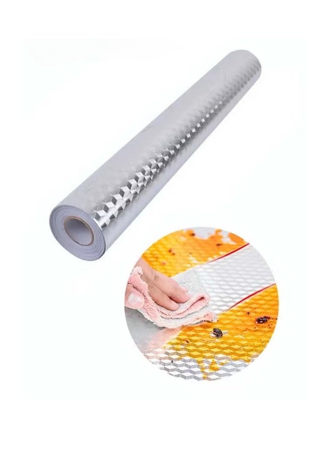 Kitchen Waterproof Aluminum Foil  40Cm x 3 Meters. Stickers Peel and Stick Oil Proof Wall Paper for Kitchen, Heat Resistant Self Adhesive Wall Protector.  - Image 2