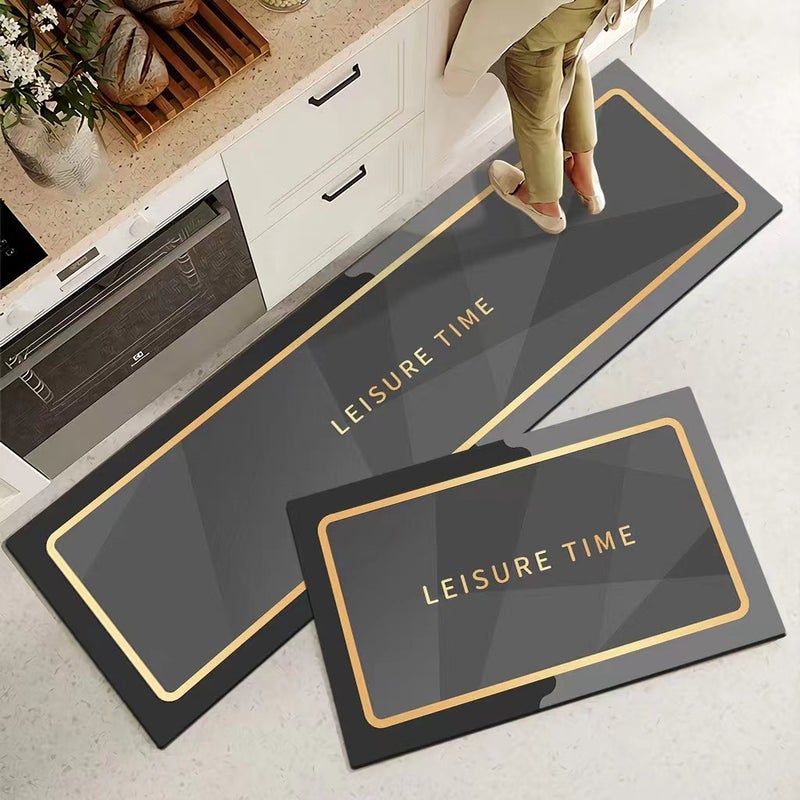 Soft Diatom Mud Floor Mat Absorbent Mat Home Kitchen Floor Mat Modern Simple Water-Absorbent Non-Slip Quick-Drying Bathroom Door Mat - Image 1
