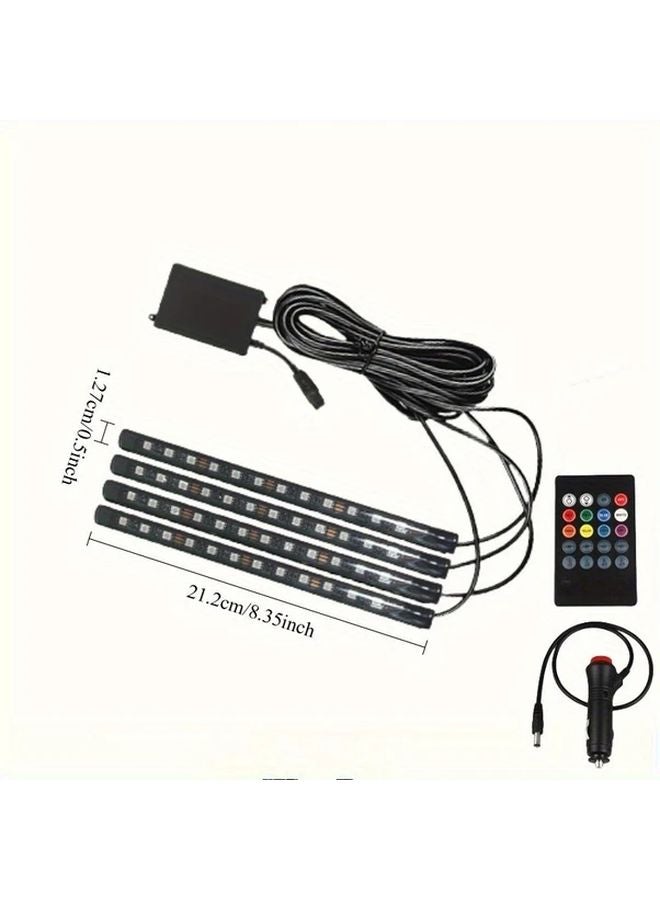 1 مجموعة أضواء محيط LED RGB متعددة الألوان متزامنة مع الموسيقى وتحكم عن بعد للمنزل والسيارة والحفلات - Image 3