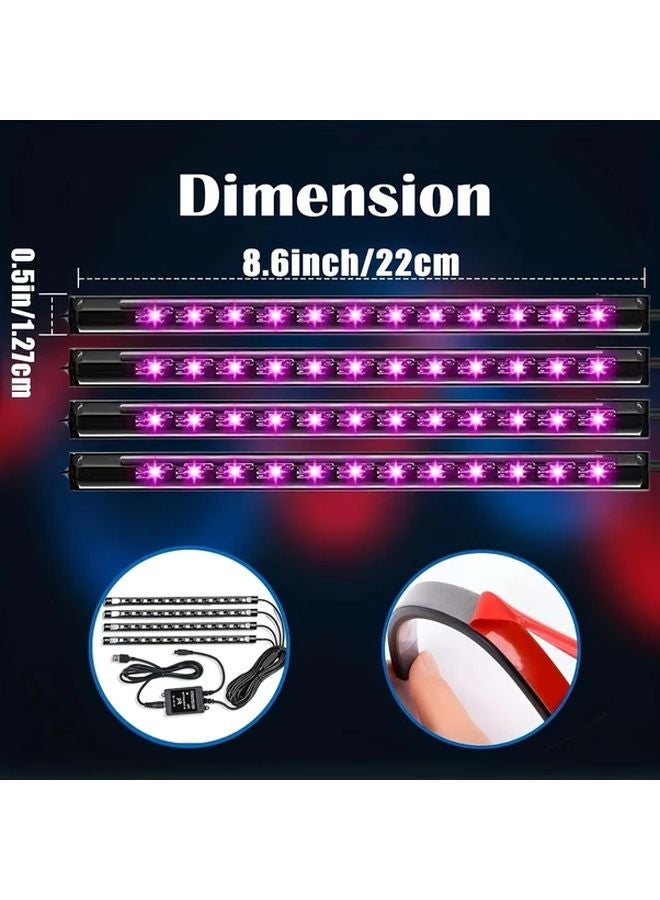 1 مجموعة أضواء محيط LED RGB متعددة الألوان متزامنة مع الموسيقى وتحكم عن بعد للمنزل والسيارة والحفلات - Image 4