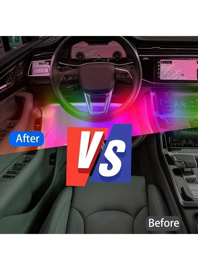 1 مجموعة أضواء محيط LED RGB متعددة الألوان متزامنة مع الموسيقى وتحكم عن بعد للمنزل والسيارة والحفلات - Image 5